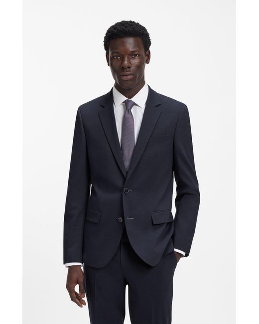 HUGO Zweiteiliger Slim-Fit Anzug Aus Stretch-Gewebe in Blue für Herren