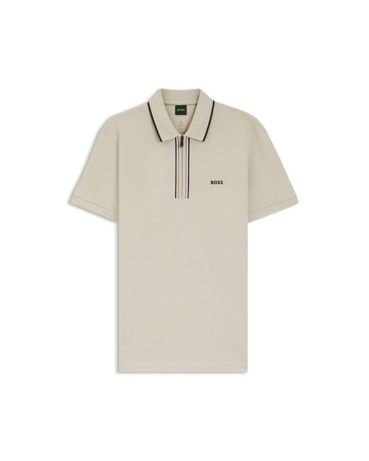Boss Gray Active Slim-Fit Polo Shirt for men