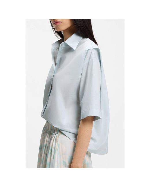 Boss Blue Relaxed-Fit Blouse