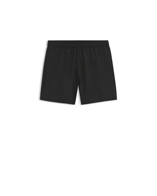 HUGO Black Swim Shorts With All-Over Stacked Logos for men