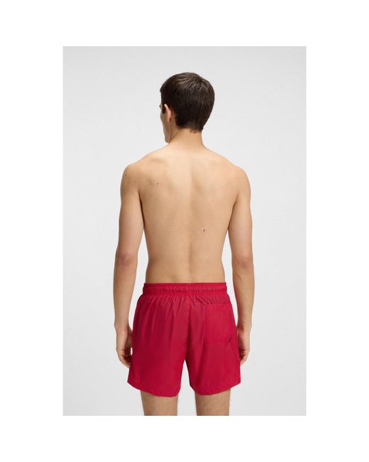 HUGO Red Swim Shorts With Logo Print for men