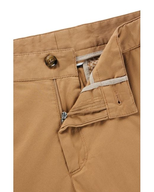 Boss Natural Slim-fit Trousers In Stretch Cotton for men