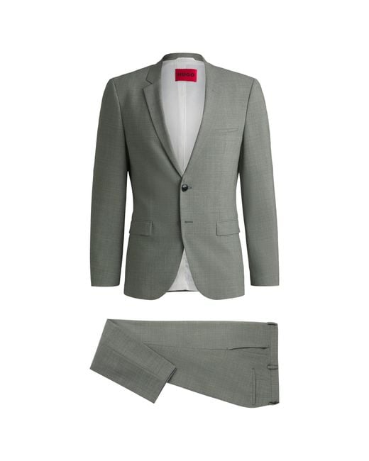 HUGO Gray Extra-Slim-Fit Suit for men