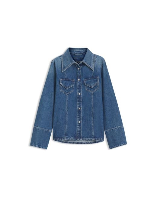 Boss Blue Slim-Fit Blouse