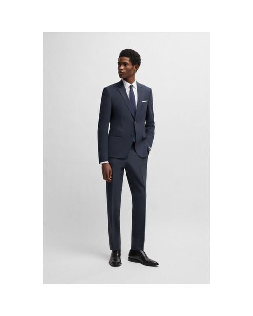 Boss Blue Two-Piece Slim-Fit Suit for men