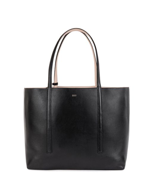 BOSS by HUGO BOSS Nappa-leather Reversible Shopper Bag With Branded Pouch  in Black | Lyst