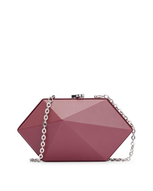BOSS by HUGO BOSS Grainedleather Geometric Clutch Bag With Chain Strap