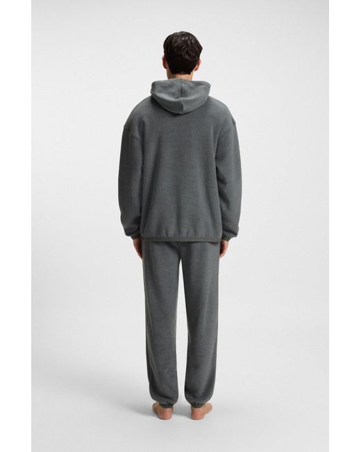 HUGO Relaxed-Fit Trainingsbroek Van Fleece Met Rood Logolabel in het Gray voor heren