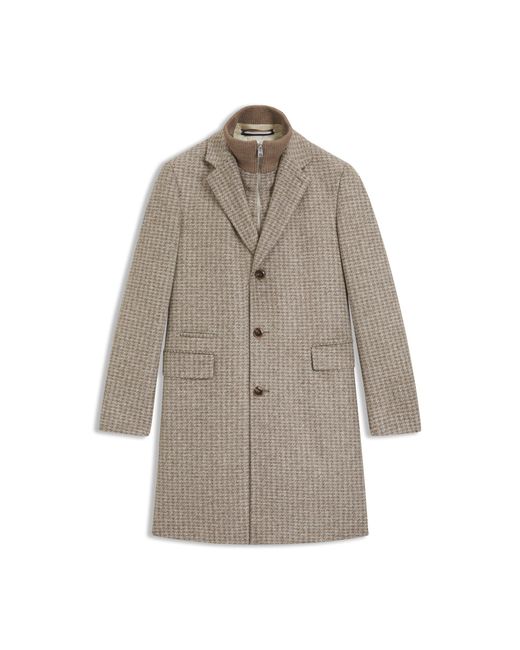 Boss Brown Slim-Fit Coat With Detachable Inner for men