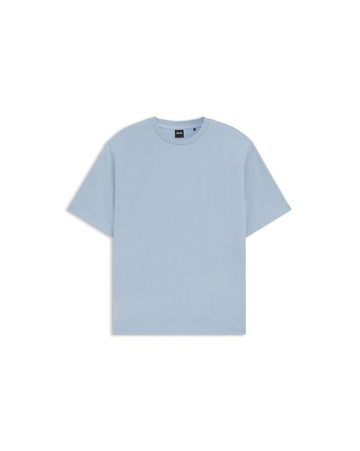 Boss Blue Relaxed-Fit Cotton-Blend T-Shirt for men