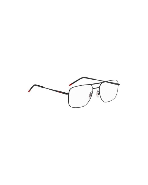 HUGO Metallic Double-Bridge Optical Frames for men