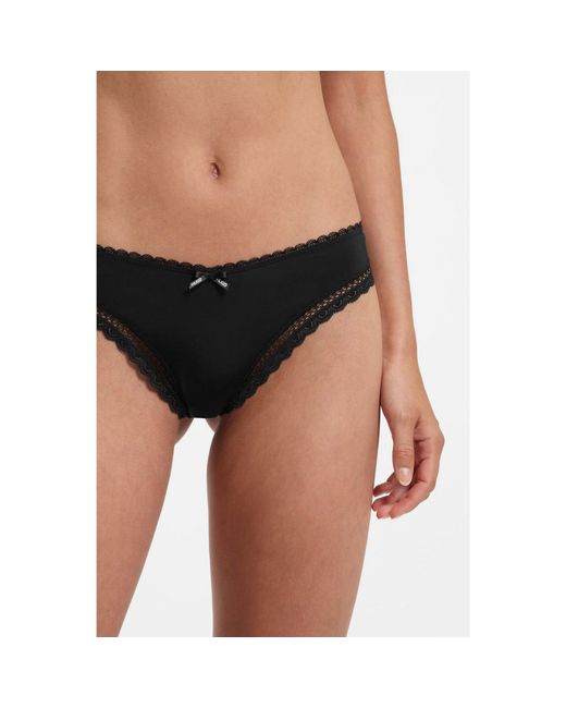 HUGO Black Lace-Trim Thong