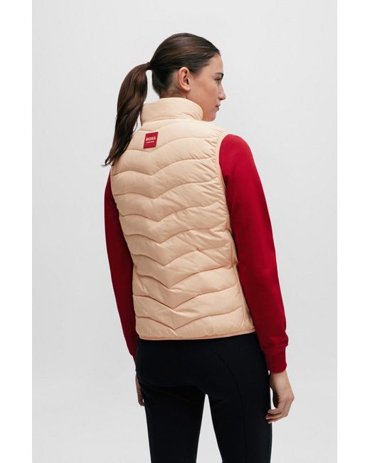 Boss Red Equestrian Padded Gilet With Silicone Logo Patch