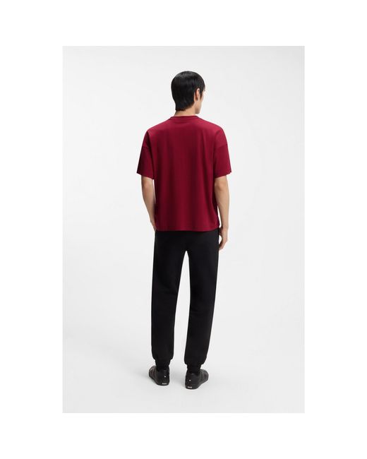 Boss Red Year Of The Horse Cotton-Jersey T-Shirt With Logo Artwork for men