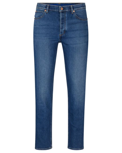 HUGO Tapered-Fit Jeans aus mittelblauem Stretch-Denim in Blue für Herren