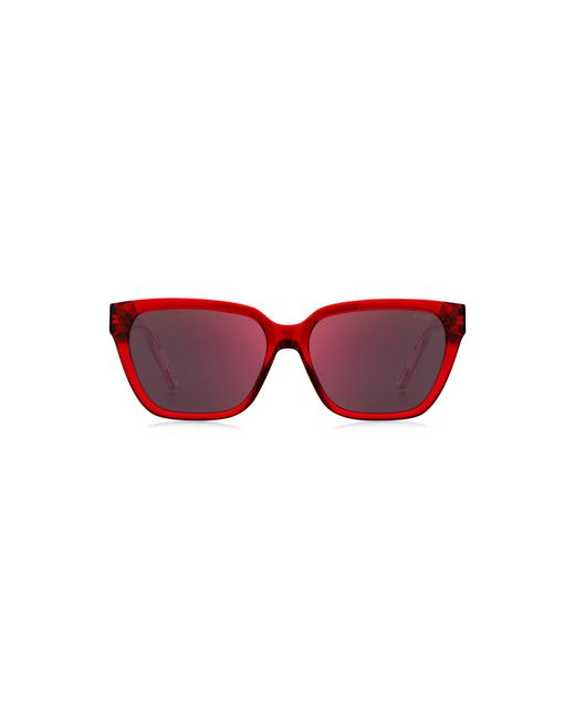 HUGO Red Acetate Sunglasses With Degradé Temples
