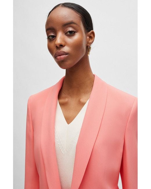 Boss Red Regular-fit Jacket With Edge-to-edge Front