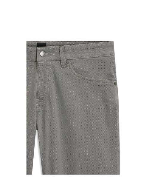 Boss Gray Maine Regular-Fit Trousers for men