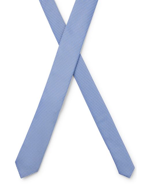 HUGO Krawatte aus Seiden-Jacquard mit Muster aus Quadraten und Punkten in Blue für Herren