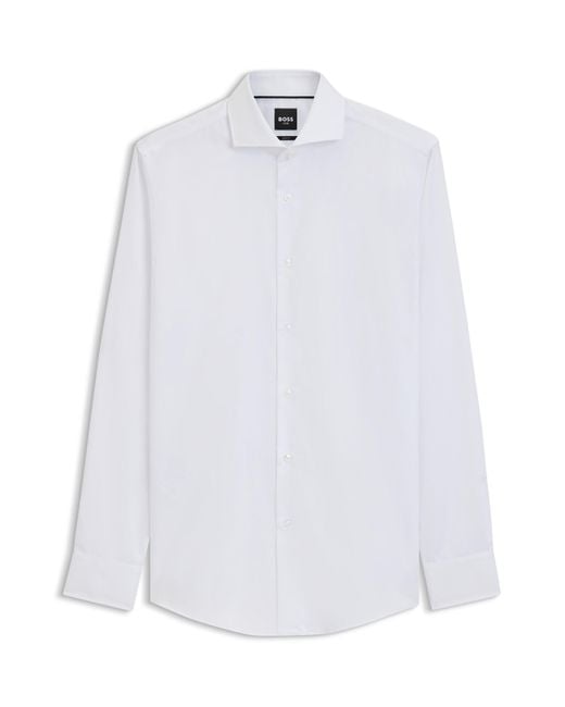 Boss Slim-Fit Hemd Aus Knitterfreier Oxford-Baumwolle in White für Herren