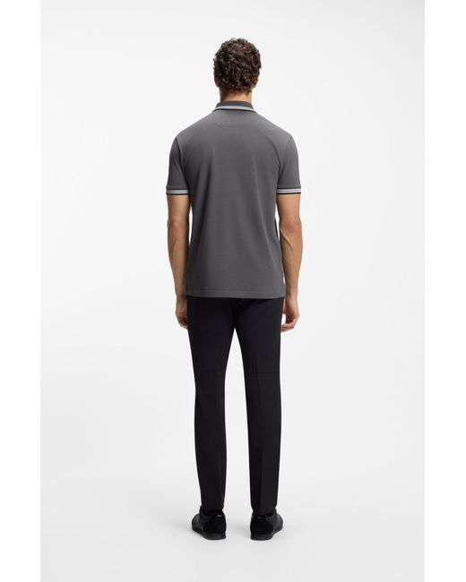 Boss Paddy-Polo Van Katoenpiqué in het Gray voor heren