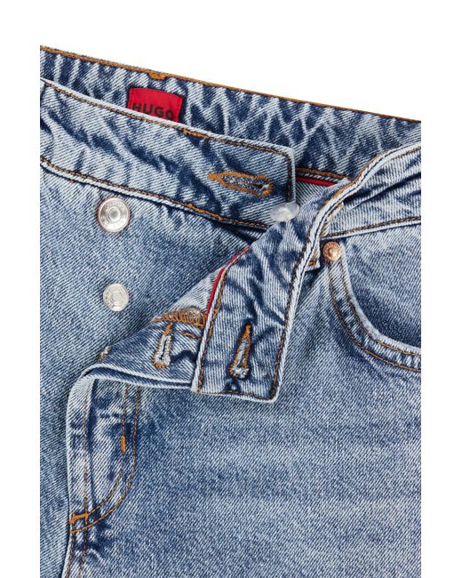 HUGO Relaxed-fit Jeans In Quartz-blue Denim