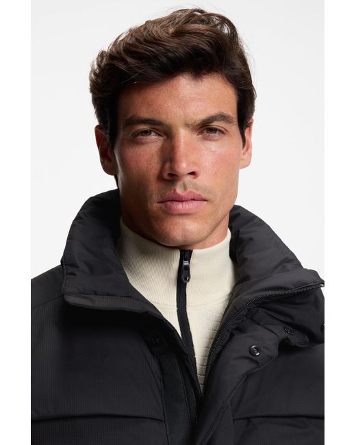 Boss Waterafstotende Parka Met Donsvulling in het Black voor heren