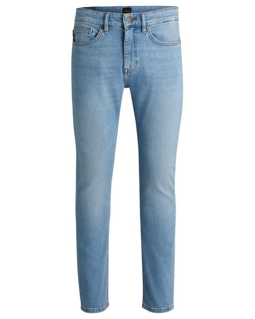Boss Slim-fit Jeans In Bright-blue Comfort-stretch Denim for men