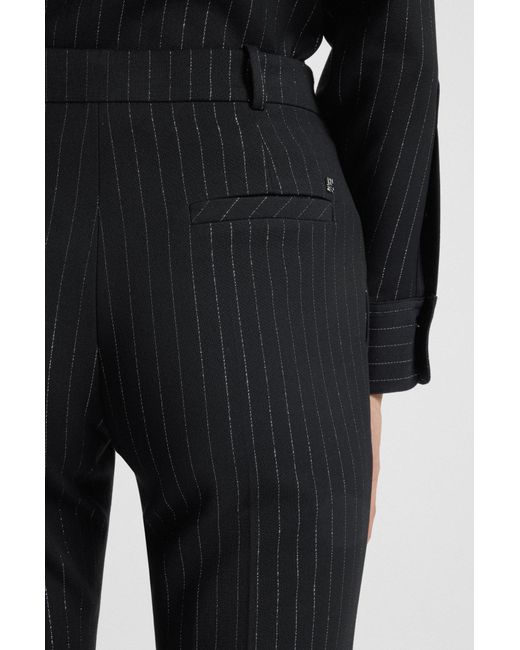 HUGO Black Regular-Fit Hose Mit Glitzernden Nadelstreifen