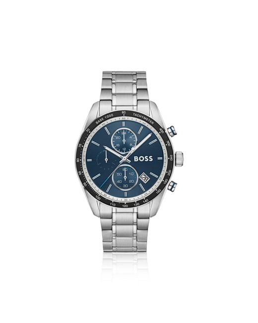Boss Blue Grand Prix Vitesse-Dial Watch With Integrated Bracelet for men