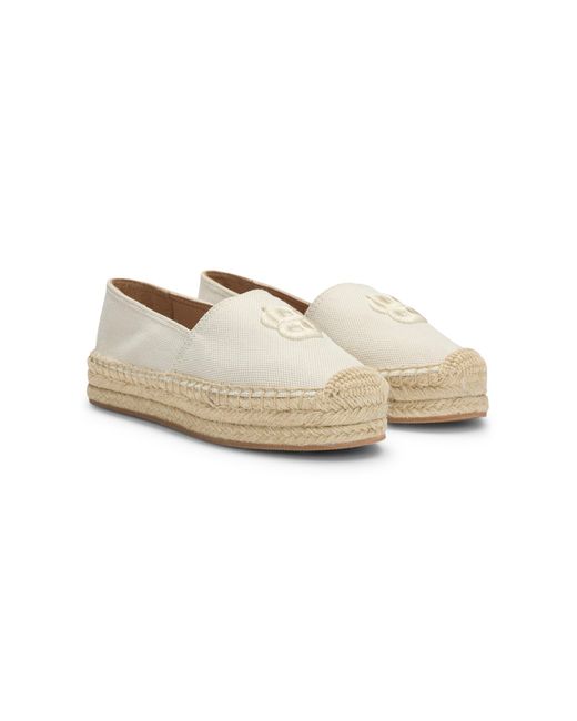 Boss Espadrilles Met Gestikt Double B-Monogram in het Natural
