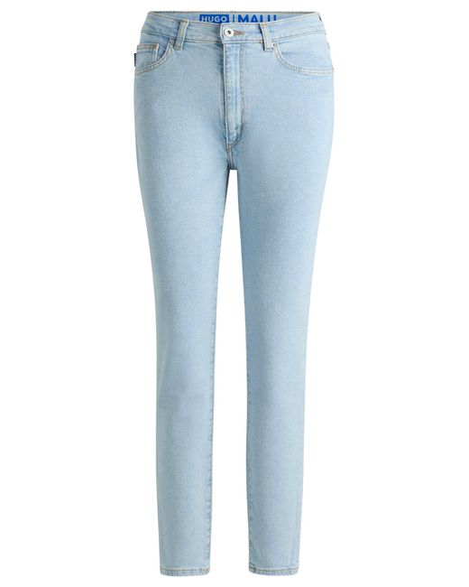 HUGO Blue Skinny-fit Jeans In Aqua Stretch Denim