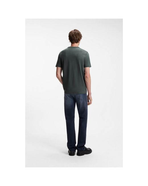 Boss Gray Cotton-Jersey T-Shirt With Logo Detail for men