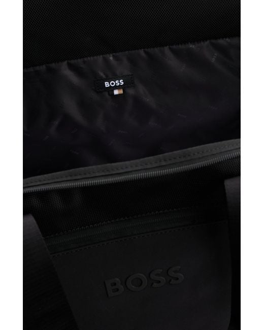 Boss Black Logo-detail Holdall With Branded Backpack Straps for men