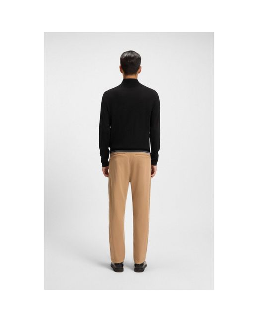 Boss Black Wool-Blend Sweater With Mock Neck for men