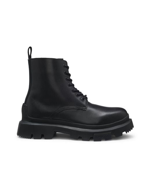 HUGO Schnür-Boots Aus Leder Mit Chunky-Sohlen in Black für Herren