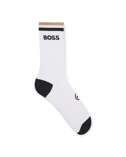 Boss White Seamless Moisture-Wicking Cycling Socks for men