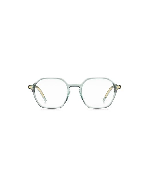 Boss Metallic Aqua-Acetate Optical Frames With-Tone Temples