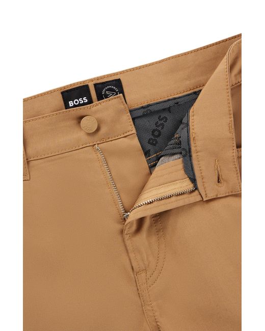 Boss Brown Regular-fit Jeans In Satin Stretch Denim for men