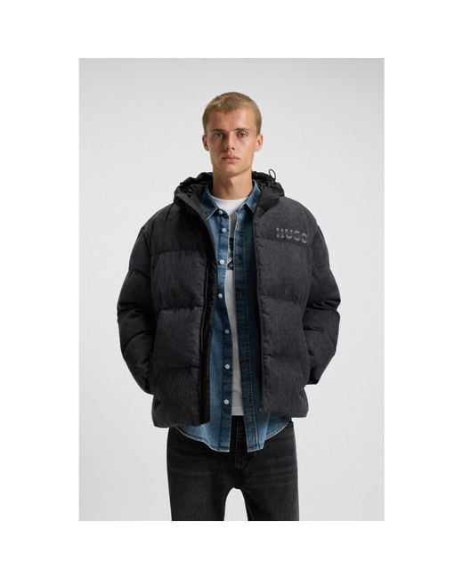 HUGO Black Relaxed-Fit Padded Jacket for men
