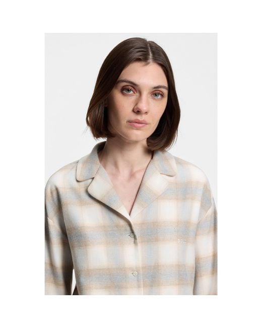 Boss White Checked Pyjamas