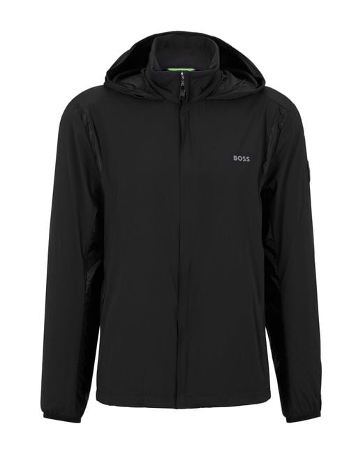 BOSS by HUGO BOSS Hooded Jacket In Waterrepellent Fabric With Logo