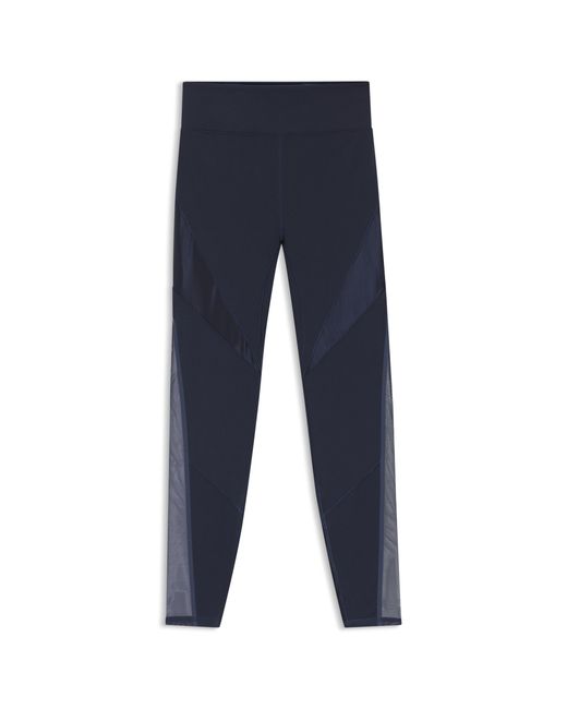 Boss Blue Active Leggings With Mesh Inserts