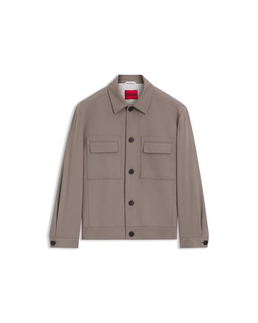 HUGO Brown Slim-Fit Suit Jacket for men