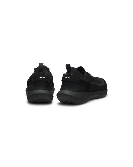 Boss Black Sock Trainers With Suede Trims for men
