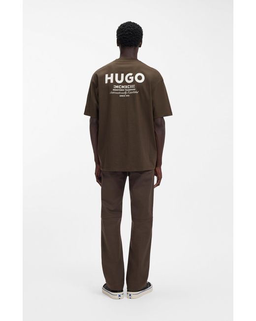 HUGO Dark Brown Men's T-shirts Size M for men
