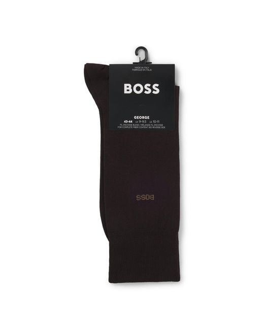 Boss Brown Regular-Length Logo Socks for men