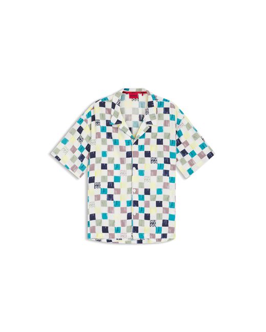 HUGO Green Relaxed-Fit Shirt With Floral Print for men