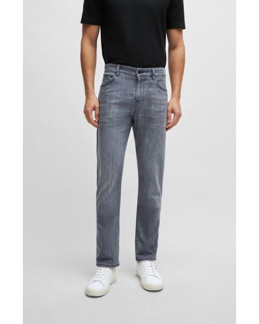 Boss Black Slim-fit Jeans In Blue Comfort-stretch Denim for men