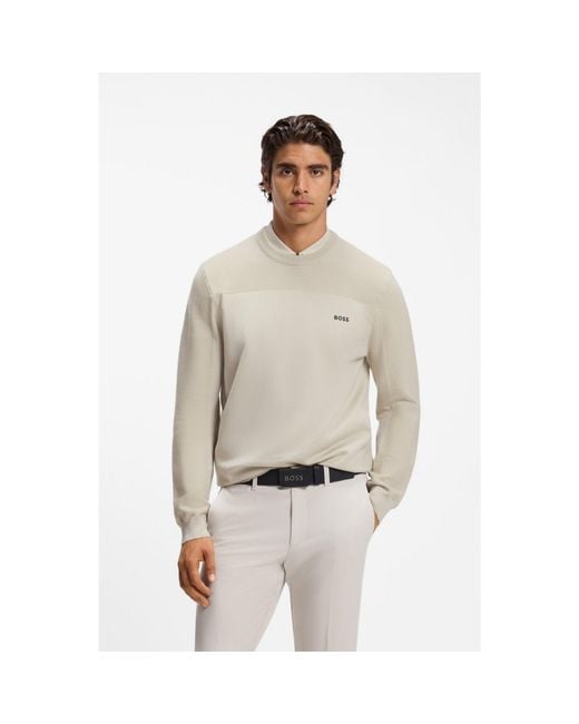 Boss Natural Mixed-Structure Sweater With Moisture Management for men